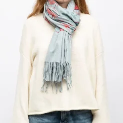 Outlet Echarpe broderie imprimé fleurs 70x185cm Femme Femme Écharpe, Foulard