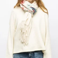 Discount Echarpe broderie imprimé fleurs 70x185cm Femme Femme Écharpe, Foulard