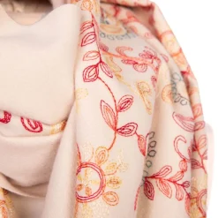 New Echarpe crème avec pampilles broderie fleurie 70x180cm Lindsay Mixte Femme Écharpe, Foulard