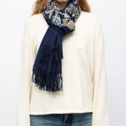 Clearance Echarpe douce avec broderie 70x185cm Femme Femme Écharpe, Foulard