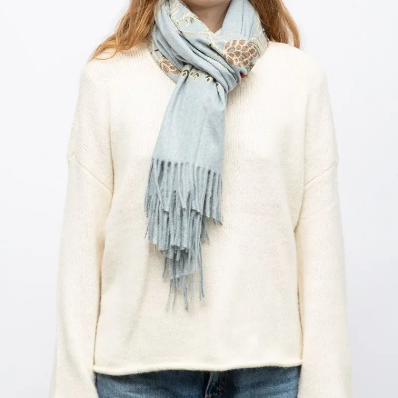 Online Echarpe douce avec broderie 70x185cm Femme Femme Écharpe, Foulard