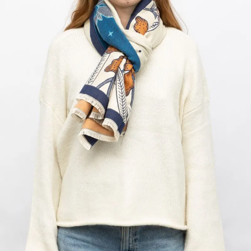 Hot Echarpe imprimé fleurs jaquard 90x180cm Femme Femme Écharpe, Foulard