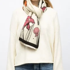 Online Echarpe imprimé fleurs jaquard 90x180cm Femme Femme Écharpe, Foulard