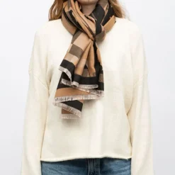 Outlet Echarpe imprimee jaquard 90x180cm Femme Femme Écharpe, Foulard