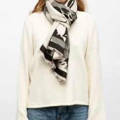 Clearance Echarpe imprimee jaquard 90x180cm Femme Femme Écharpe, Foulard