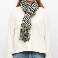 New Echarpe motif pied de poule 68x180cm Femme Femme Écharpe, Foulard