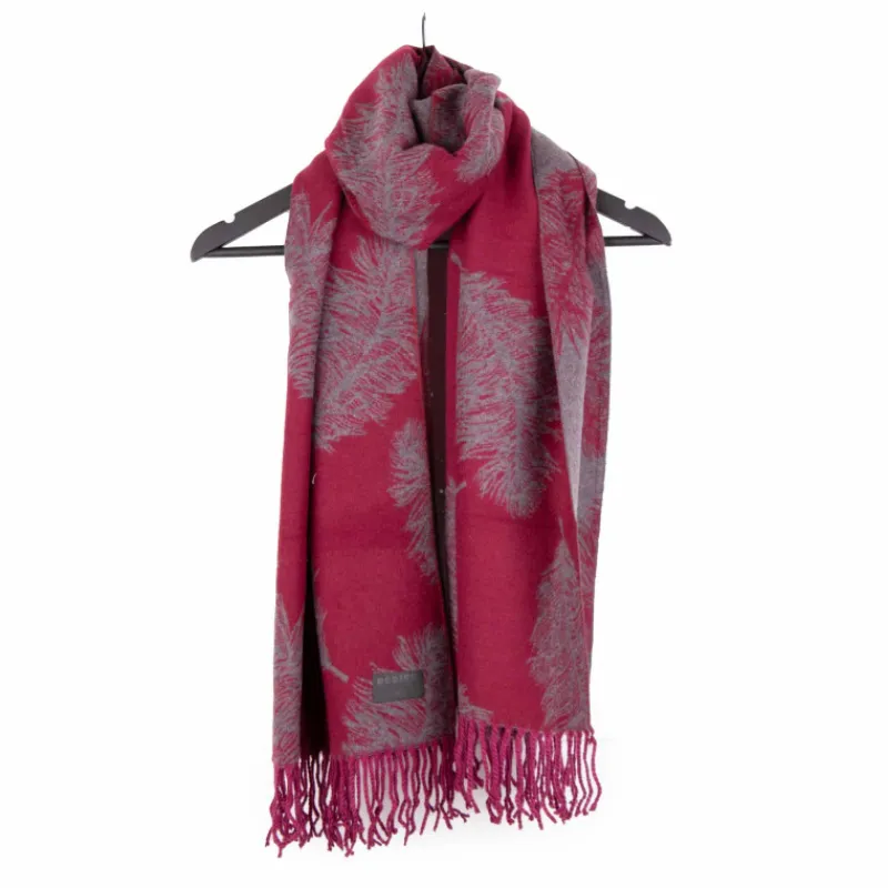 Online Echarpe motif plume 70x180 cm evorine Femme Femme Écharpe, Foulard
