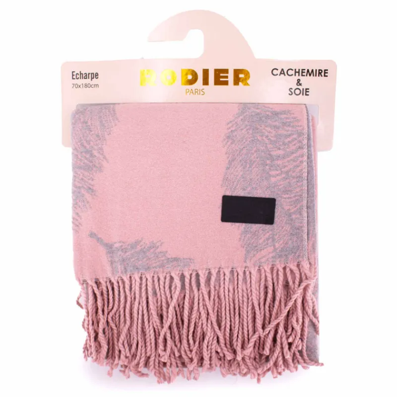Outlet Echarpe motif plume 70x180 cm evorine Femme Femme Écharpe, Foulard