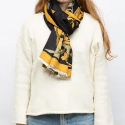 Clearance Echarpe motif tableau de fleurs 90x180cm Femme Femme Écharpe, Foulard