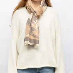 Clearance Echarpe motif tableau de fleurs 90x180cm Femme Femme Écharpe, Foulard