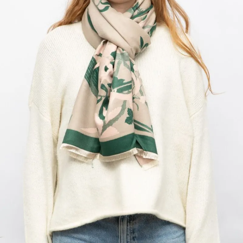 Discount Echarpe motif tableau de fleurs 90x180cm Femme Femme Écharpe, Foulard