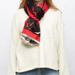 Outlet Echarpe motif tableau de fleurs 90x180cm Femme Femme Écharpe, Foulard