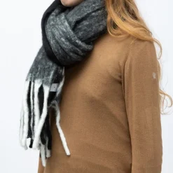 Hot Echarpe noir blanc 50 x 190cm gp hh 252661 Femme Femme Écharpe, Foulard