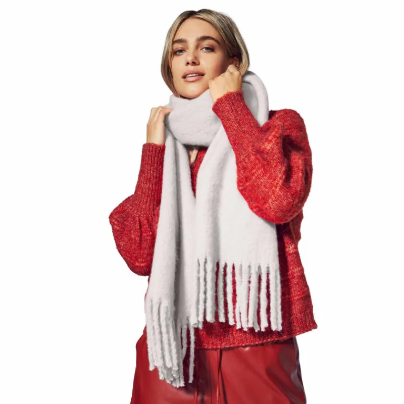 Outlet Echarpe oversize unie maxi franges Femme Femme Écharpe, Foulard