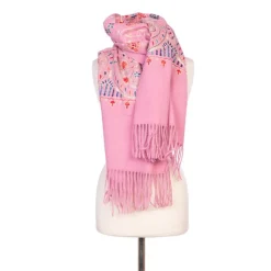 Hot Echarpe broderie à fleurs colorées Lindsay 70x180cm Mixte Femme Écharpe, Foulard