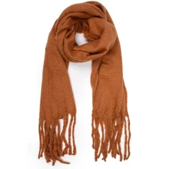 Online Echarpe unie à franges laine 50x200 cm Femme Femme Écharpe, Foulard