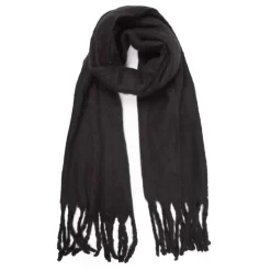 Echarpe unie à franges laine 50x200 cm Femme Femme Écharpe, Foulard
