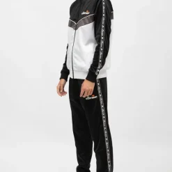 New Ensemble jogging et veste zippée blanche avec bandes es Homme Homme Vetements De Sports Homme|Pantalon