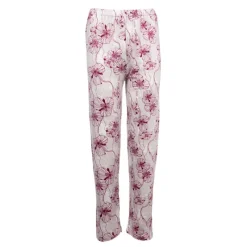 Clearance Ensemble pyjama avec liseré coloré bas fleuri Loma femme Femme Femme Lingerie De Nuit