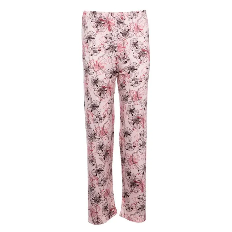 Discount Ensemble pyjama avec liseré coloré bas fleuri Loma femme Femme Femme Lingerie De Nuit