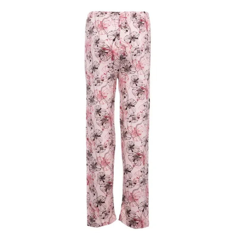 Discount Ensemble pyjama avec liseré coloré bas fleuri Loma femme Femme Femme Lingerie De Nuit