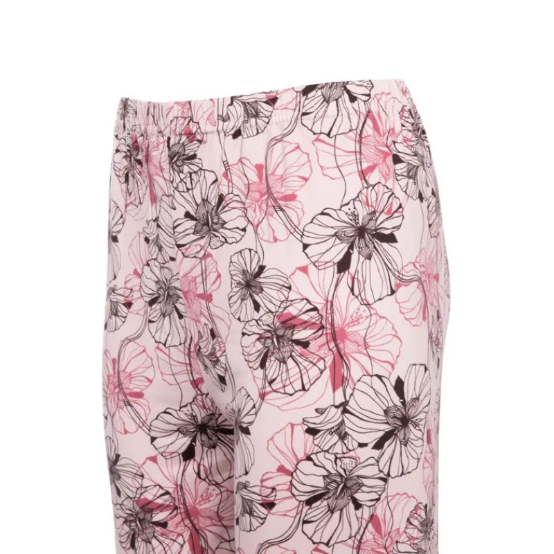 Discount Ensemble pyjama avec liseré coloré bas fleuri Loma femme Femme Femme Lingerie De Nuit