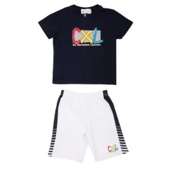 Discount Ensemble tshirt imprimé short uni liseré garçon Enfant, Bébé Enfant Ensemble