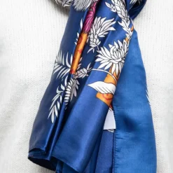 Clearance Foulard effet satiné à fleurs avec motif graphique 90x180cm Femme Femme Écharpe, Foulard