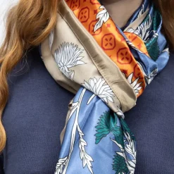 Clearance Foulard effet satiné à fleurs avec motif graphique 90x180cm Femme Femme Écharpe, Foulard