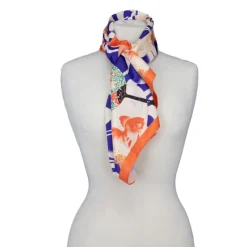 Foulard graphique aika blue imprimé poisson Femme Femme Ceinture