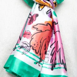 Outlet Foulard soie 90x180cm Femme Femme Écharpe, Foulard