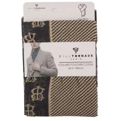 Outlet Foulard toucher coton bicolore à rayures 60x180 cm Homme Homme Écharpe, Foulard, Chèche