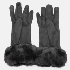 Best Gants bi matière avec ceinture boucle argenté Femme Femme Gants
