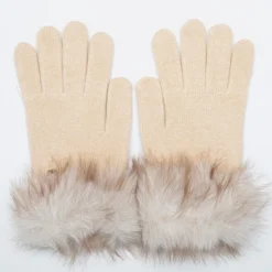 Best Gants en maille avec fausse fourrure Femme Femme Gants