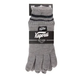 Outlet Gants en maille noir à rayures aux poignets Homme Homme Gants