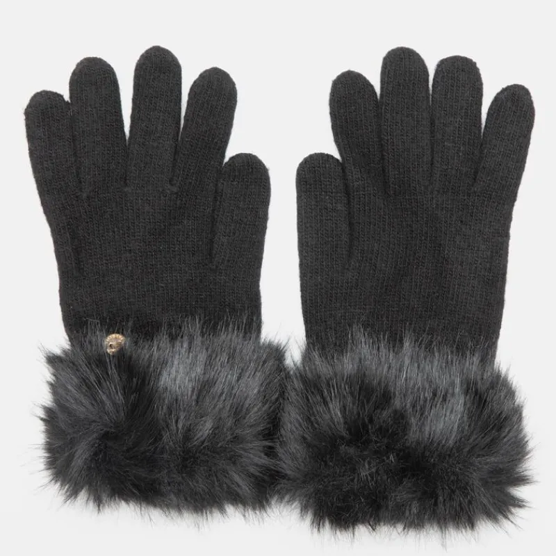 Discount Gants maille avec fausse fourrure Femme Femme Gants