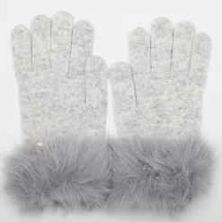 Online Gants maille avec fausse fourrure Femme Femme Gants