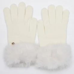 Hot Gants maille avec fausse fourrure Femme Femme Gants