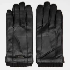 Discount Gants similicuir et maille avec surpiqures Homme Homme Gants