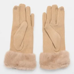 Sale Gants suédine avec fausse fourrure Femme Femme Gants