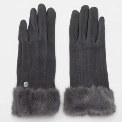 Gants suédine avec fausse fourrure Femme Femme Gants
