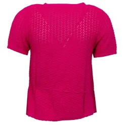 Online Gilet col v fuchsia manches courtes Mallory Femme Femme Pull, Gilet, Sweat