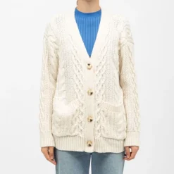 Clearance Gilet maille torsadée couleur ivoire moore Femme Femme Pull, Gilet, Sweat