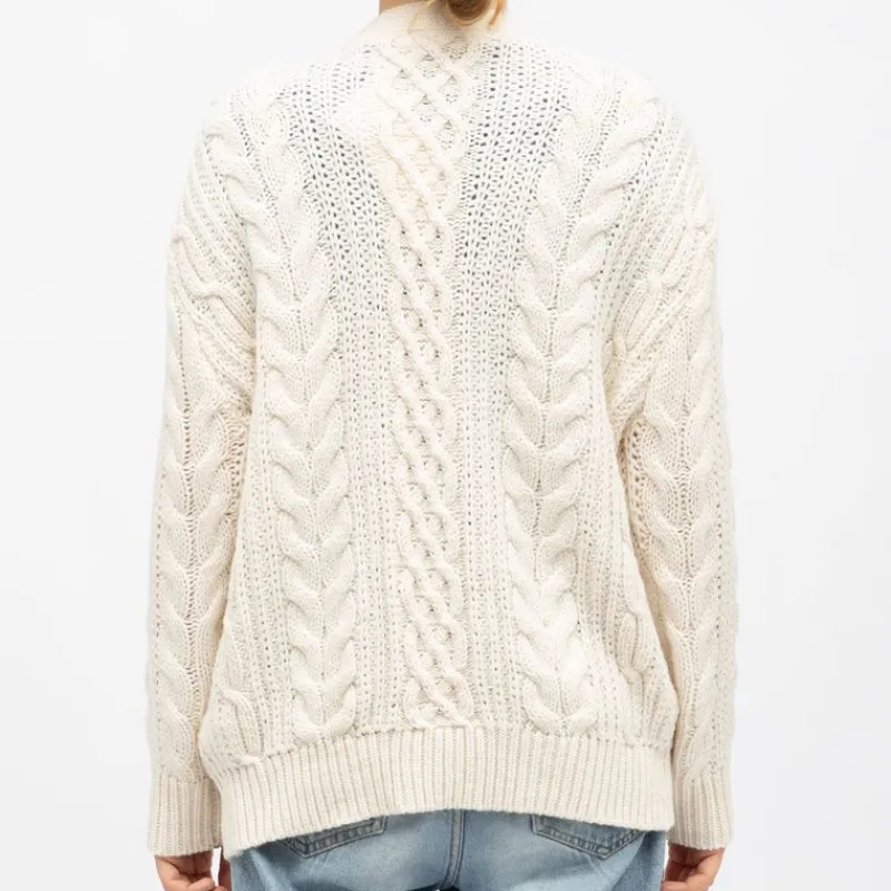 Clearance Gilet maille torsadée couleur ivoire moore Femme Femme Pull, Gilet, Sweat