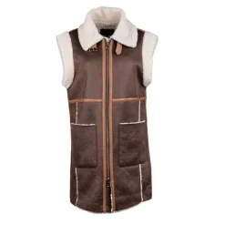 Online Gilet sans manche zippé effet mouton similicuir Femme Femme Pull, Gilet, Sweat