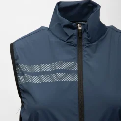 Gilet technique de sport bleu marine avec rayures col cheminée Femme Femme Veste, Doudoune, Manteau