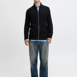 Gilet zippé en maille tricoté avec col cheminée Homme Homme Pull, Gilet, Sweat