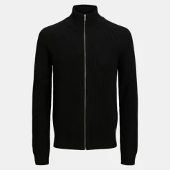 Outlet Gilet zippé en maille tricoté avec col cheminée Homme Homme Pull, Gilet, Sweat
