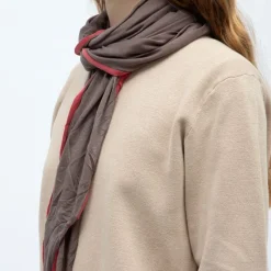 Best Grande écharpe légère douce 1mx2,50m avec bordure orange corail Mixte Femme Écharpe, Foulard, Chèche|Écharpe, Foulard