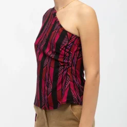 New Haut asymétrique imprimé cravate tifany Femme Femme Haut, Chemise